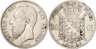 Belgien 50 Centimes Leopold II. 1865-1909 -