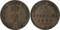 Reuss, ältere Linie zu Obergreiz 3 Pfennig Heinrich XXII. 1859-1902 -
