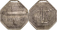 Luftfahrt Achteckige Bronze-Plakette 1909 mit Schlitz f&uuml;r Trageband, ss+ 50,00 EUR  Excl. 15,00 EUR Verzending