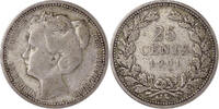 Niederlande-K&ouml;nigreich 25 Cents 1901 Wilhelmina I. 1890-1948 f.ss 20,00 EUR  Excl. 15,00 EUR Verzending
