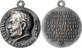 Allgemein Eisengussmedaille, versilbert Portrait Ludwig Erk, dt. Dirigent im 19. Jh. -