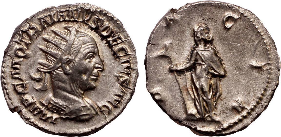 Roman Empire denar 249-251 Trajan Decius, Dacia UNC | MA-Shops