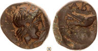 Greek AE 10mm Troas, Abydos, Head of Apollo / Eagle standing -