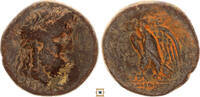 Greek AE 21mm Mysia, Pergamon, Head of Asklepios / Eagle standing on thunderbolt -