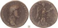 Roman Empire AE sestertius Antoninus Pius, IMPERATOR II, Victory holding trophy -