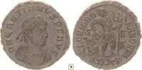 Roman Empire AE3 Gratianus, Emperor dragging captive, Siscia -