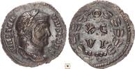 Roman Empire AR Argenteus Constantius I. Chlorus as Caesar, XC/VI within laurel wreath, Carthage, R! -