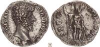 Roman Empire AR denarius Lucius Verus, TR P V IMP II OS II, Marst standing -