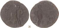 Roman Empire Antoninianus Probably Claudius Gothicus II., Genius, Incuse reverse brockage -