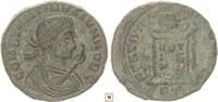 Roman Empire follis Constantine II. as Caesar, Bust in consular robes, VOT/IS/XX globe on altar -