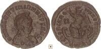 Roman Empire AE 2 Emperor standing left in Galley guided by Victory -