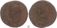 Roman Empire AE dupondius Nero, SECVRITAS AVGVSTI, Lugdunum, Securitas seated -