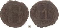 Byzantine Empire follis Justin II., Theupolis(Antioch) -