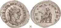 Roman Empire AR Antoninianus Herennius Etruscus, PRINC IVVENT, Apollo seated -