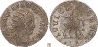 Roman Empire Antoninianus Valerian II., IOVI CRESCENTI, Jupiter seated on amalthean goat -