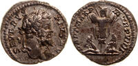 Roman Empire AR Denarius Septimius Severus, Trophy at base two captives -