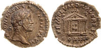 Roman Imperial AR Denarius Antoninus Pius, Temple of Divus Augustus and Livia, R! -