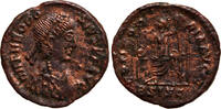 Roman Empire AE 3 Theodosius I., Concordia AVGG, Roma Seated, Siscia -