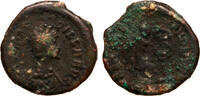 Roman Empire AE 4 Aelia Flaccilla, Victory Seated, Inscribing christogram on shield -
