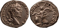 Roman Empire AR denarius Septimius Severus, Victoriae Avgg Fel, Victory -