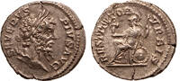 Roman Empire AR denarius Septimius Severus, Restitvtor Vrbis, Roma seated -