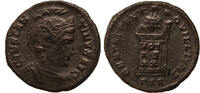 Roman Empire AE follis Constantine I., VOT/IS/XX , Globe on altar, Treveri -
