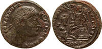 Roman Empire follis Constantine I., Constantiniana Dafne, Diademed head looking up/Victory seated -
