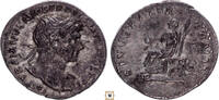 Roman Empire AR denarius Trajan, DIVVE PATER TRAIAN, Trajan's father seated -