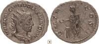 Roman Empire AR antoninianus Volusian, Emperor sacrificing over altar -