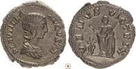 Roman Empire AR denarius Plautilla, Venus standing, cupid at her feet -
