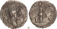 Roman Empire AR denarius Antoninus Pius, Vesta standing, sacrificing over altar -