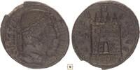 Roman Empire follis Constantine I., Camp Gate with open doors, Constantinople -