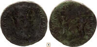 Roman Empire AE sestertius Emperor raising right hand, facing Italia standing right -