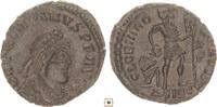 Roman Empire AE 3 Gratianus, Emperor with captive -