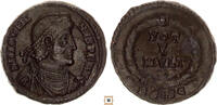 Roman Empire AE3 Jovian, VOT V MVLT X, in wreath, Siscia -