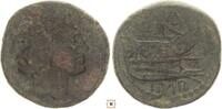 Roman Republic AE As Head of Janus with the features of Pompeius Magnus / Prow of Galley -