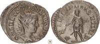 Roman Empire AR Antoninianus Herennius Etruscus, PRINCIPI IVVENTVTIS. Herennius Etruscus in military dress -