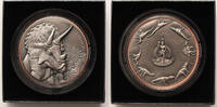 Vanuatu 10 vatu Triceratops, in box, 155g (145g Copper; 10g Silver) -