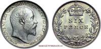 Great Britain / Großbritannien 6 PENCE King Edward VII -