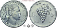 Italy / Italien / Italie / Italia 5 LIRE, Uva con data piccola Italian Republic -