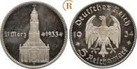 5 Reichsmark Garnisionskirche mit Datum 1934 F DRITTES REICH Kleinmünzen  Prachtexemplar. Feinst zaponiert, Polierte Platte