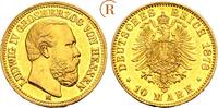 KAISERREICH HESSEN . Ludwig IV., 1877-1892. 10 Mark 1878 H Gold. Selten in dieser Qualität. Prachtexemplar. C