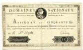 Frankreich, 50 Livres Assignat, -