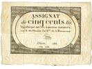 Frankreich, 500 Livres Assignat, -