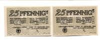 Dän.Nord-Schleswig 2x25 Pfg. Lügumkloster, -