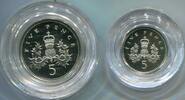 Großbritannien 2 x 5 Pence Silber ~ Elisabeth II. ~ -