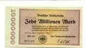 Deutsches Reich 10 Mio. Mark Berlin,Reichsbahn, -