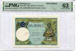 Madagaskar, 10 Francs SPECIMEN-IMPRIMERIE CHAIX, -