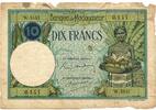 Madagaskar, 10 Francs o.J.(1937-47) stark gebraucht 19,50 EUR  plus 8,00 EUR verzending