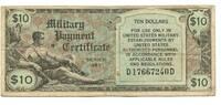 USA, 10 Dollars Military Payment Certificate, -